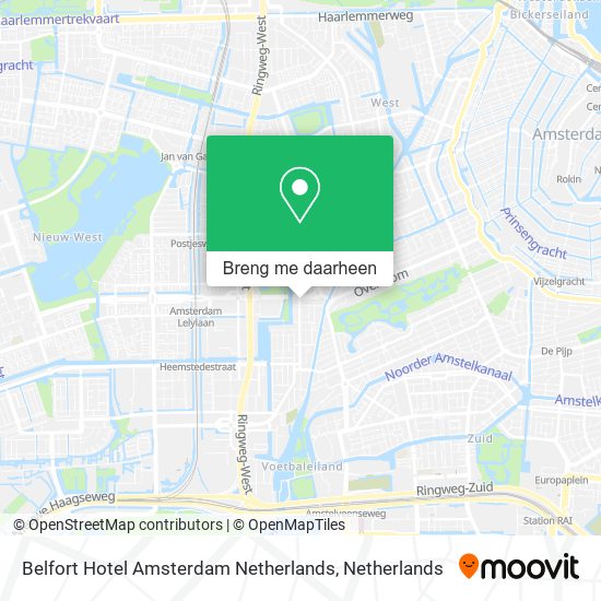Belfort Hotel Amsterdam Netherlands kaart