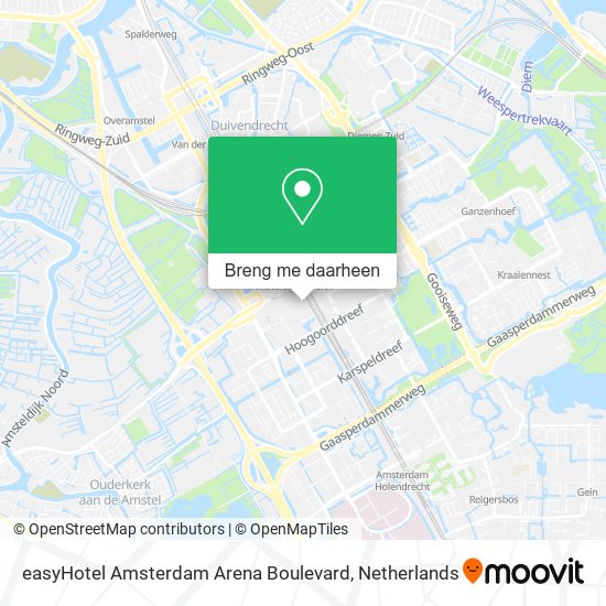 easyHotel Amsterdam Arena Boulevard kaart