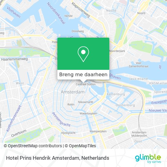Hotel Prins Hendrik Amsterdam kaart