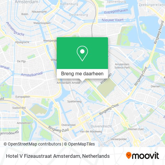 Hotel V Fizeaustraat Amsterdam kaart