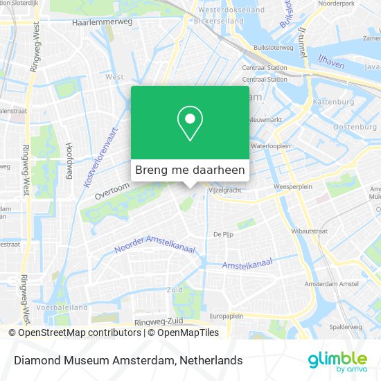Diamond Museum Amsterdam kaart