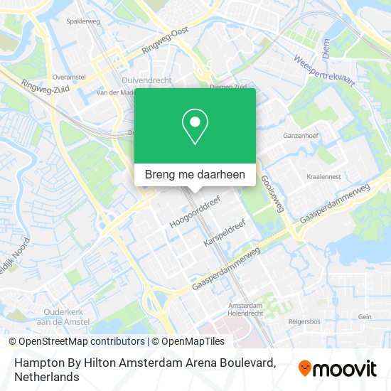 Hampton By Hilton Amsterdam Arena Boulevard kaart