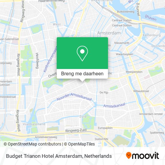 Budget Trianon Hotel Amsterdam kaart