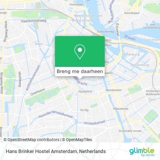 Hans Brinker Hostel Amsterdam kaart