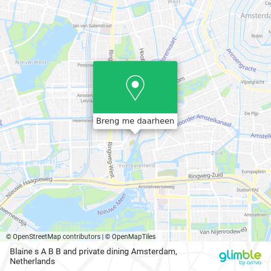 Blaine s A B B and private dining Amsterdam kaart