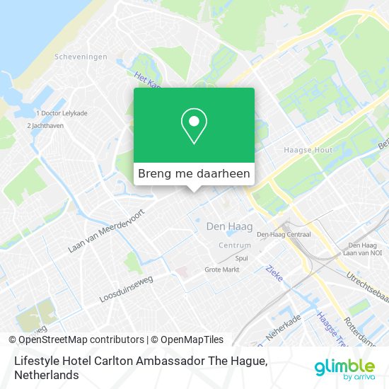 Lifestyle Hotel Carlton Ambassador The Hague kaart