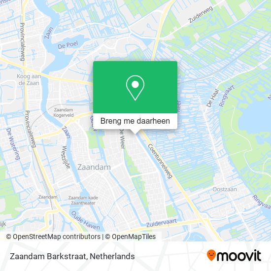 Zaandam Barkstraat kaart