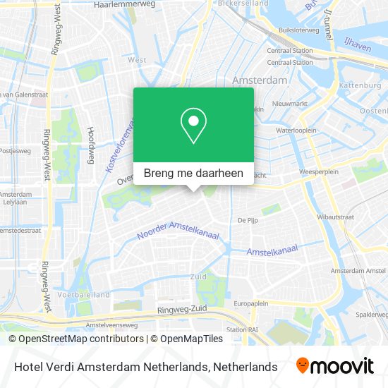 Hotel Verdi Amsterdam Netherlands kaart