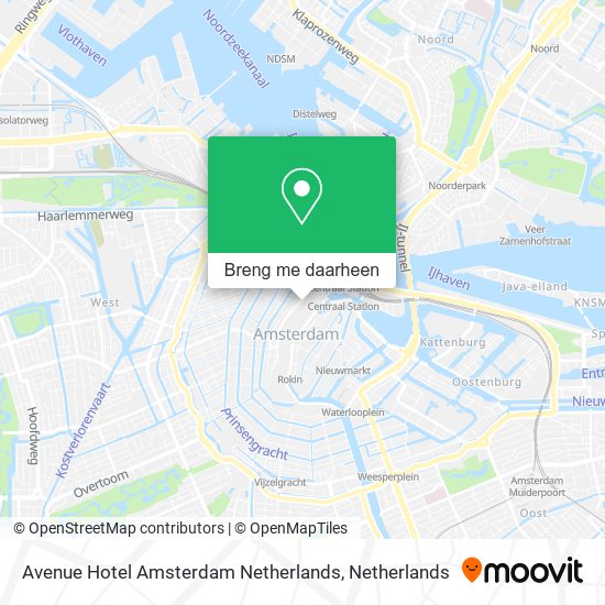 Avenue Hotel Amsterdam Netherlands kaart