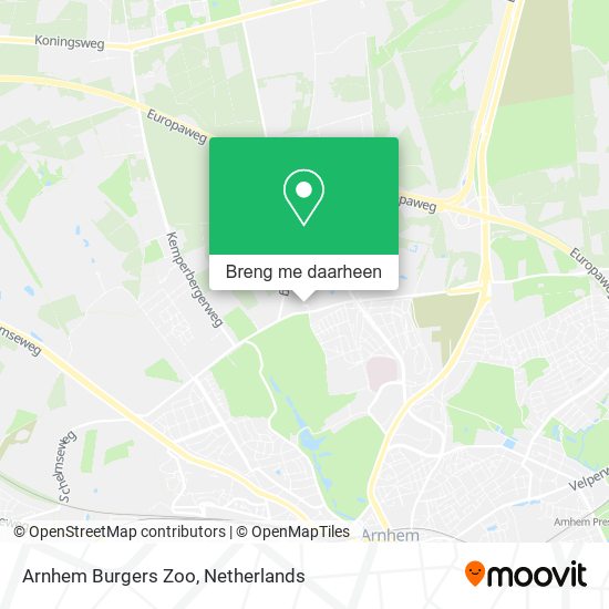 Arnhem Burgers Zoo kaart