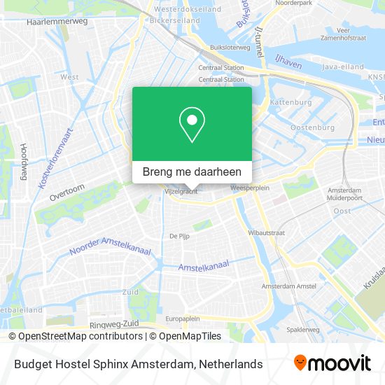 Budget Hostel Sphinx Amsterdam kaart