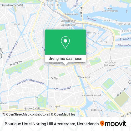 Boutique Hotel Notting Hill Amsterdam kaart