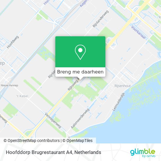 Hoofddorp Brugrestaurant A4 kaart