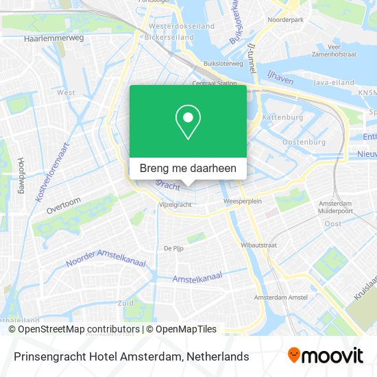 Prinsengracht Hotel Amsterdam kaart