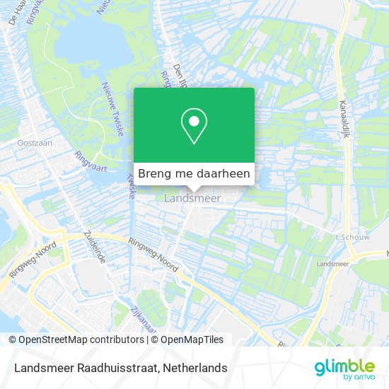 Landsmeer Raadhuisstraat kaart