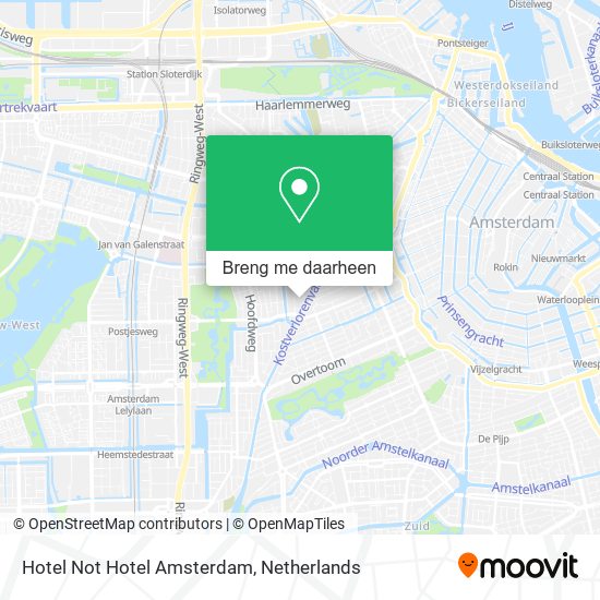 Hotel Not Hotel Amsterdam kaart