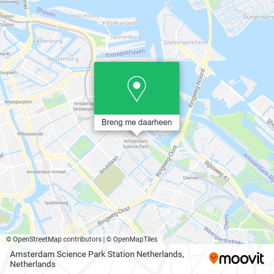 Amsterdam Science Park Station Netherlands kaart