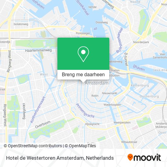 Hotel de Westertoren Amsterdam kaart
