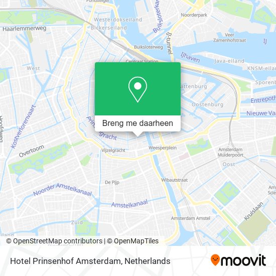 Hotel Prinsenhof Amsterdam kaart