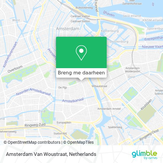 Amsterdam Van Woustraat kaart