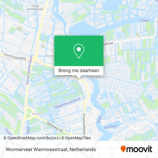 Wormerveer Warmoesstraat kaart