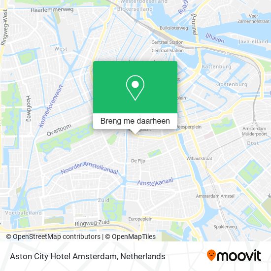 Aston City Hotel Amsterdam kaart