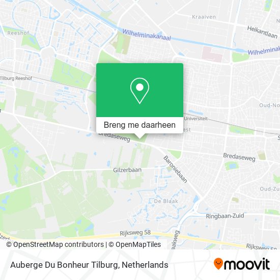 Auberge Du Bonheur Tilburg kaart