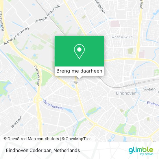 Eindhoven Cederlaan kaart