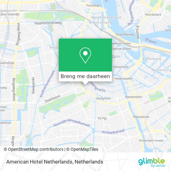 American Hotel Netherlands kaart
