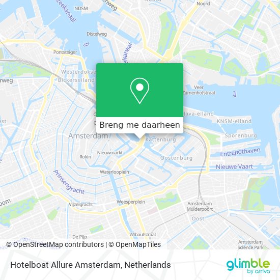 Hotelboat Allure Amsterdam kaart
