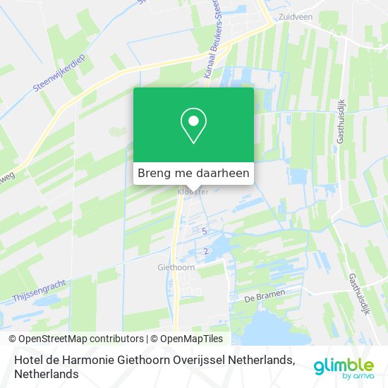 Hotel de Harmonie Giethoorn Overijssel Netherlands kaart