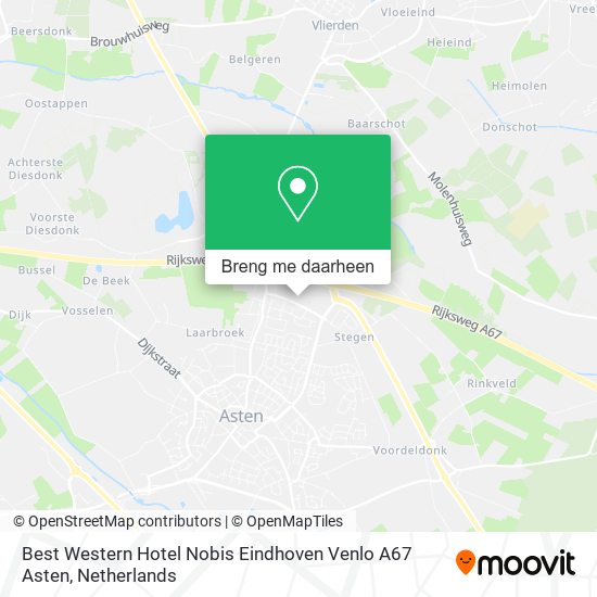 Best Western Hotel Nobis Eindhoven Venlo A67 Asten kaart
