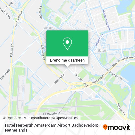 Hotel Herbergh Amsterdam Airport Badhoevedorp kaart