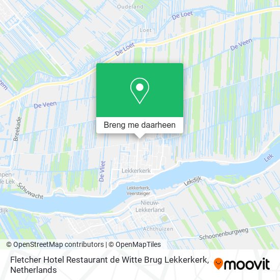 Fletcher Hotel Restaurant de Witte Brug Lekkerkerk kaart