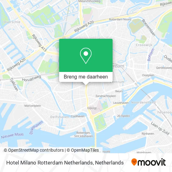 Hotel Milano Rotterdam Netherlands kaart