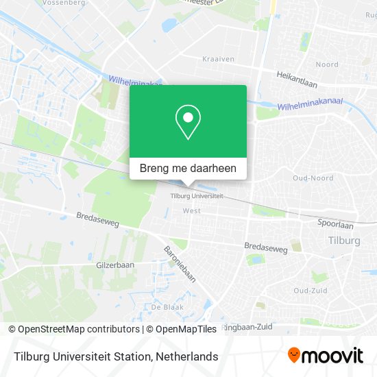 Tilburg Universiteit Station kaart