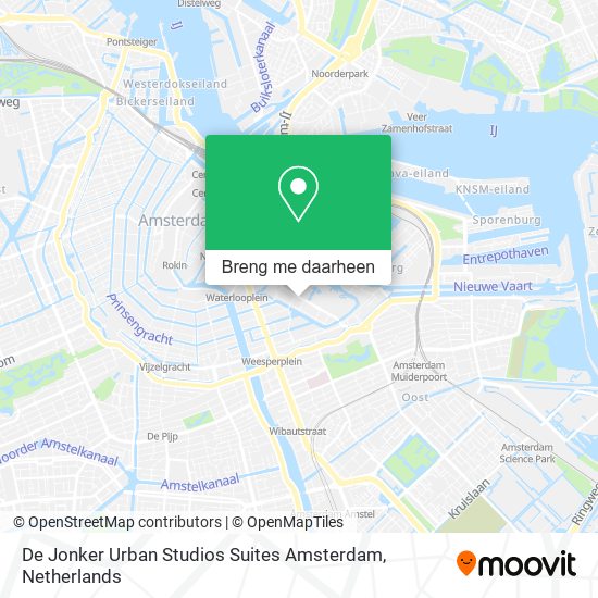 De Jonker Urban Studios Suites Amsterdam kaart