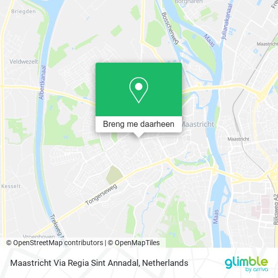 Maastricht Via Regia Sint Annadal kaart