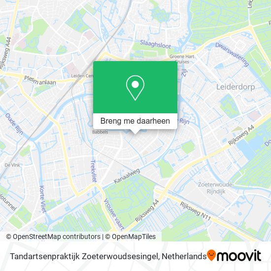 Tandartsenpraktijk Zoeterwoudsesingel kaart