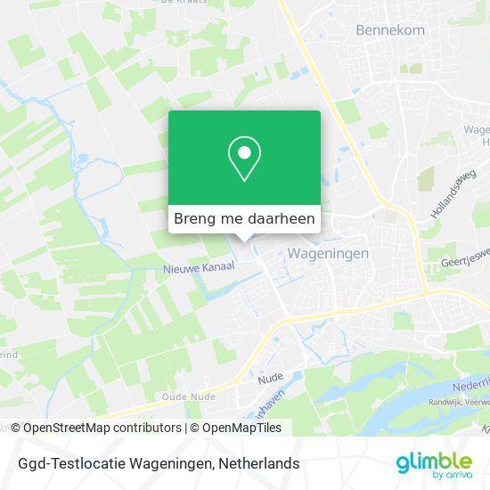 Ggd-Testlocatie Wageningen kaart