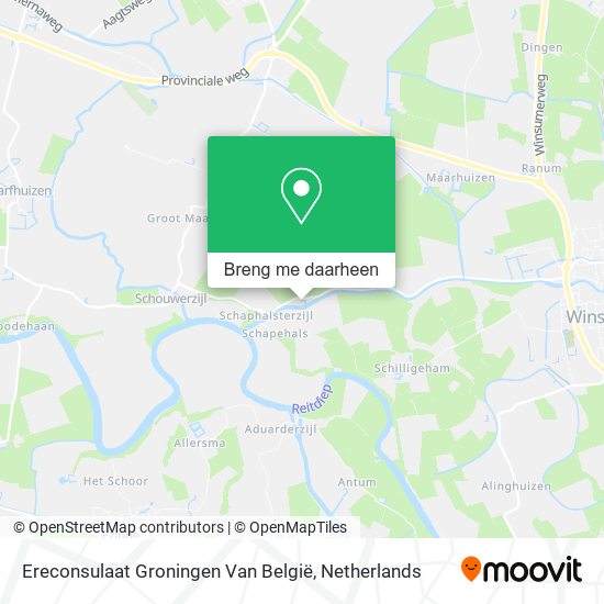 Ereconsulaat Groningen Van België kaart