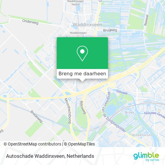 Autoschade Waddinxveen kaart