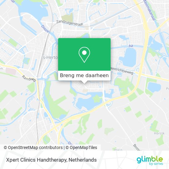 Xpert Clinics Handtherapy kaart