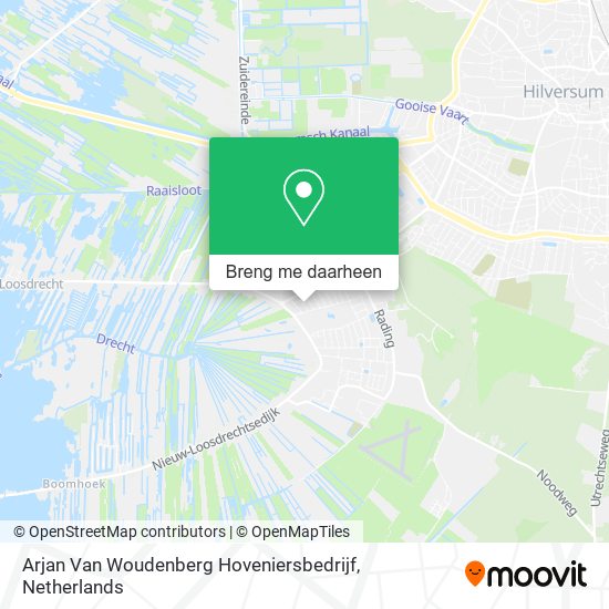 Arjan Van Woudenberg Hoveniersbedrijf kaart