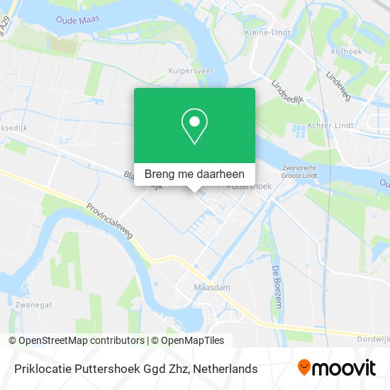 Priklocatie Puttershoek Ggd Zhz kaart