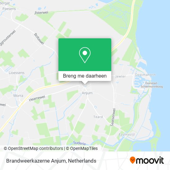 Brandweerkazerne Anjum kaart