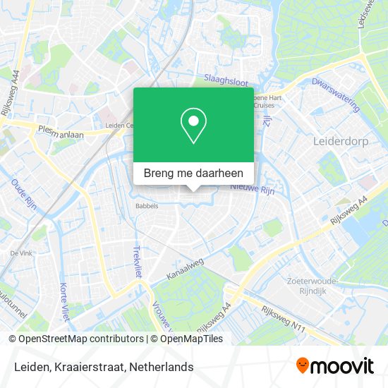 Leiden, Kraaierstraat kaart