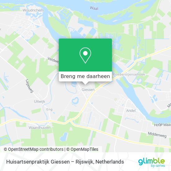 Huisartsenpraktijk Giessen – Rijswijk kaart