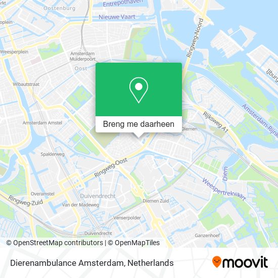 Dierenambulance Amsterdam kaart