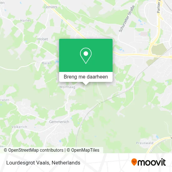 Lourdesgrot Vaals kaart